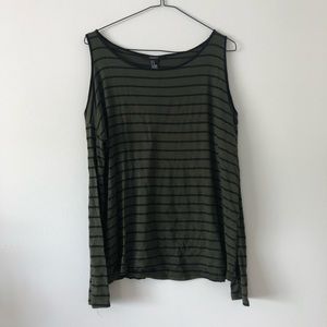 Army Green Cold Shoulder Top